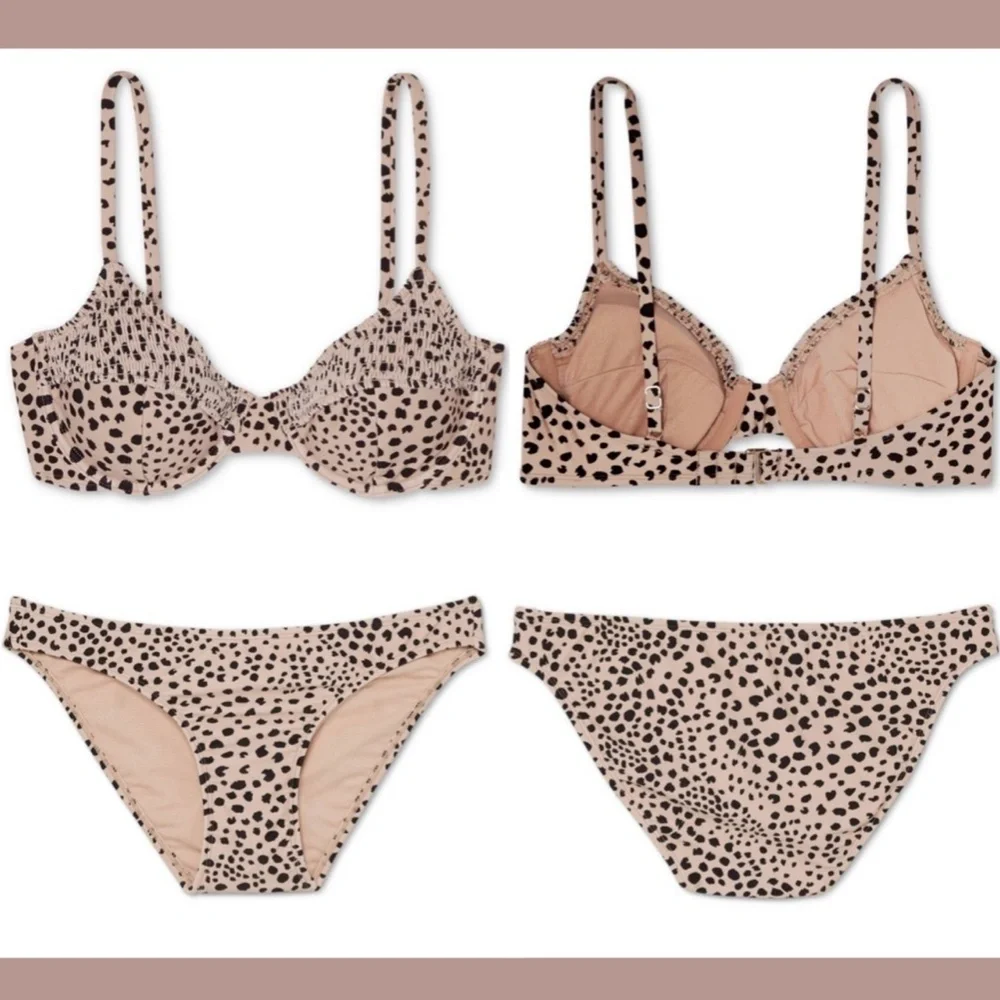 NWT Xhilaration [ XS ] Smocked‎ Underwire Bikini Top + [ S ] Hipster Bottom